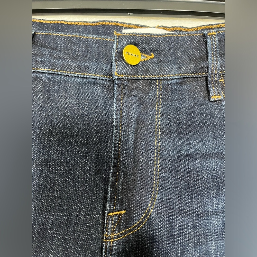 Frame Le Garçon Crop Dark Wash Blue Jeans Size 29 - Picture 6 of 10
